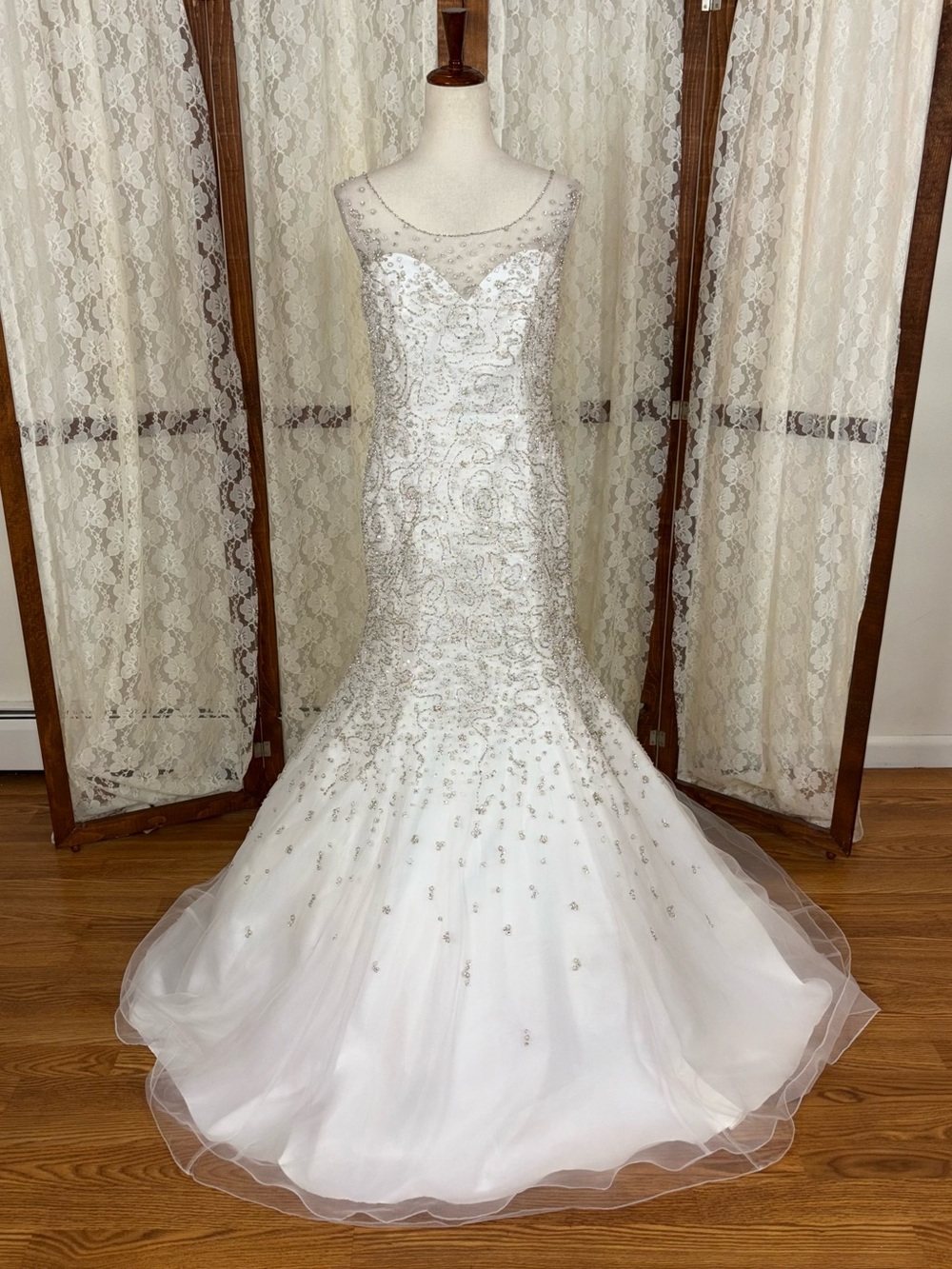 Spectacular New Mori Lee Heavily Beaded Wedding Gown